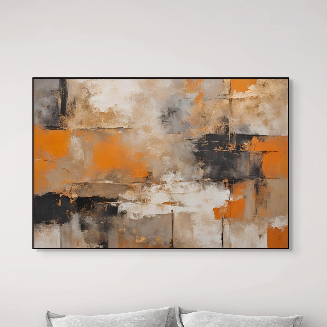 Burnt Orange Abstract Modern Earth Tone Blocks Contemporary Poster