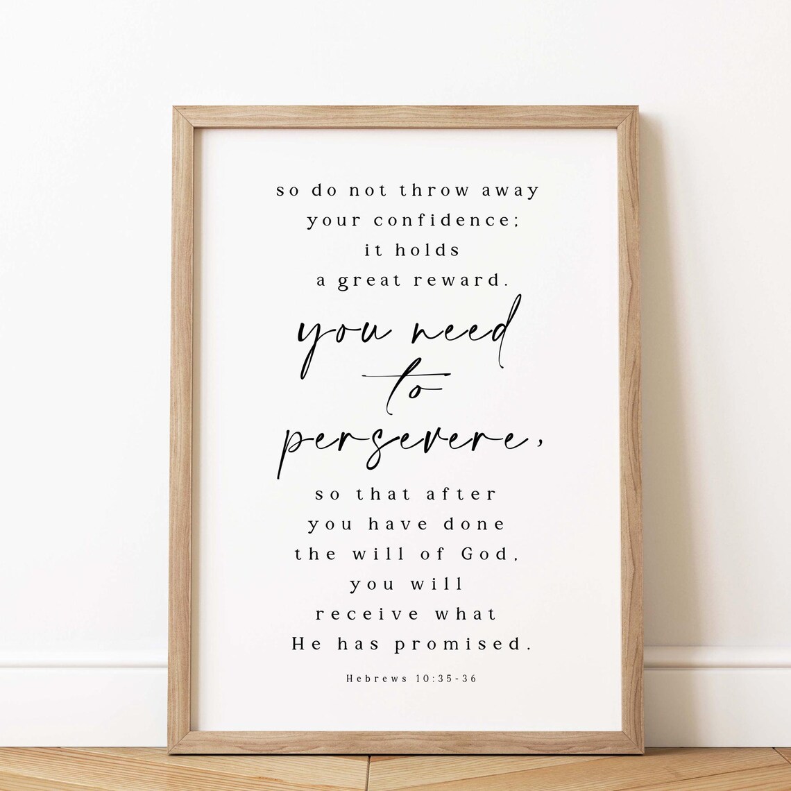 Hebrews 10:35 Bible Verse, Christian Scripture Print - Image 2