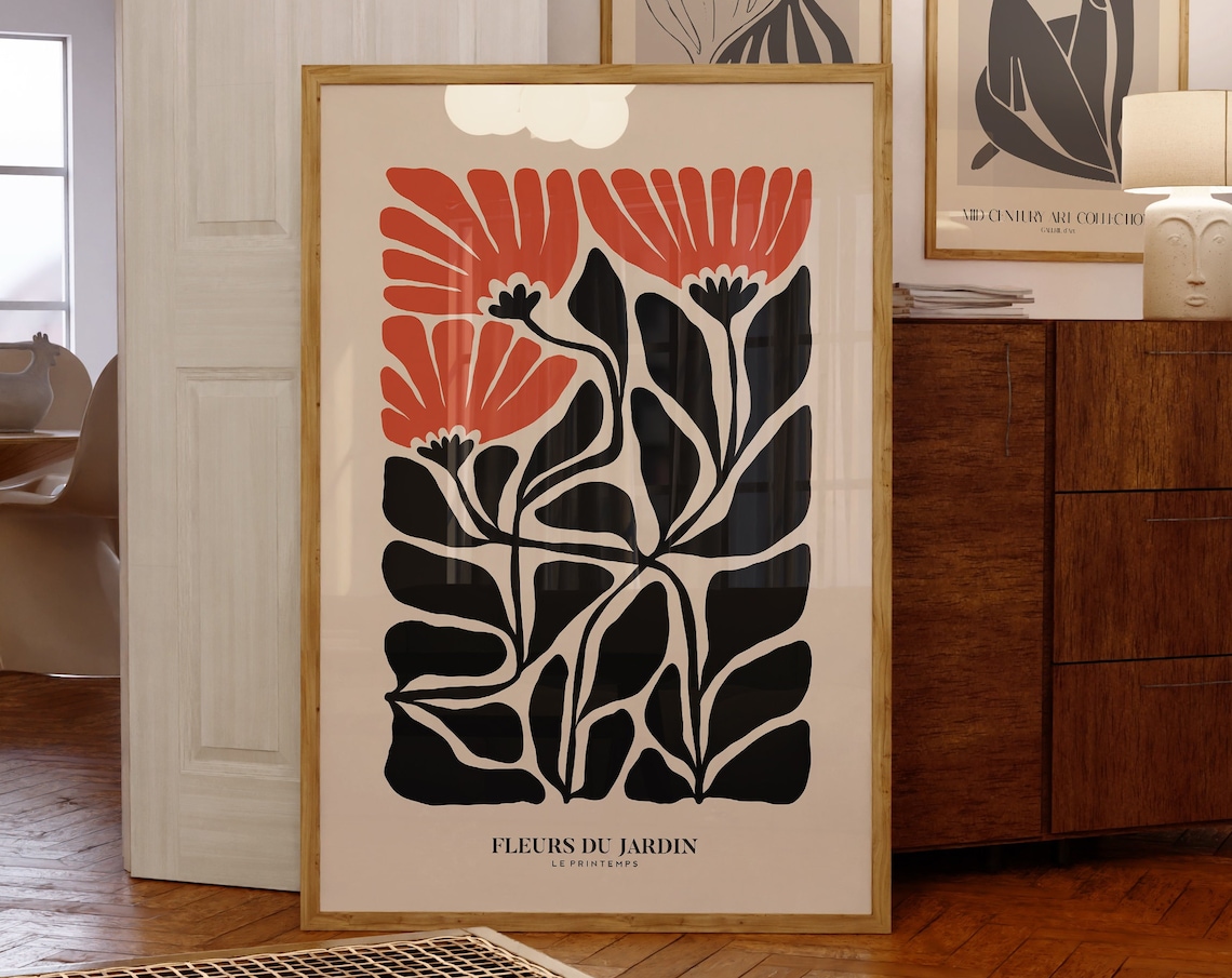 Henri Matisse Flower Style Exhibition Poster, Boho Decor