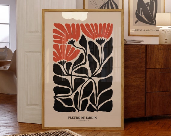 Henri Matisse Flower Style Exhibition Poster, Boho Decor