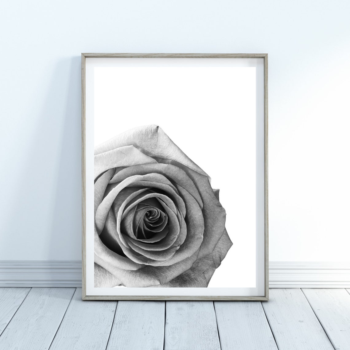 Black And White Rose Poster Macro Bloom Close Up Wall Detail