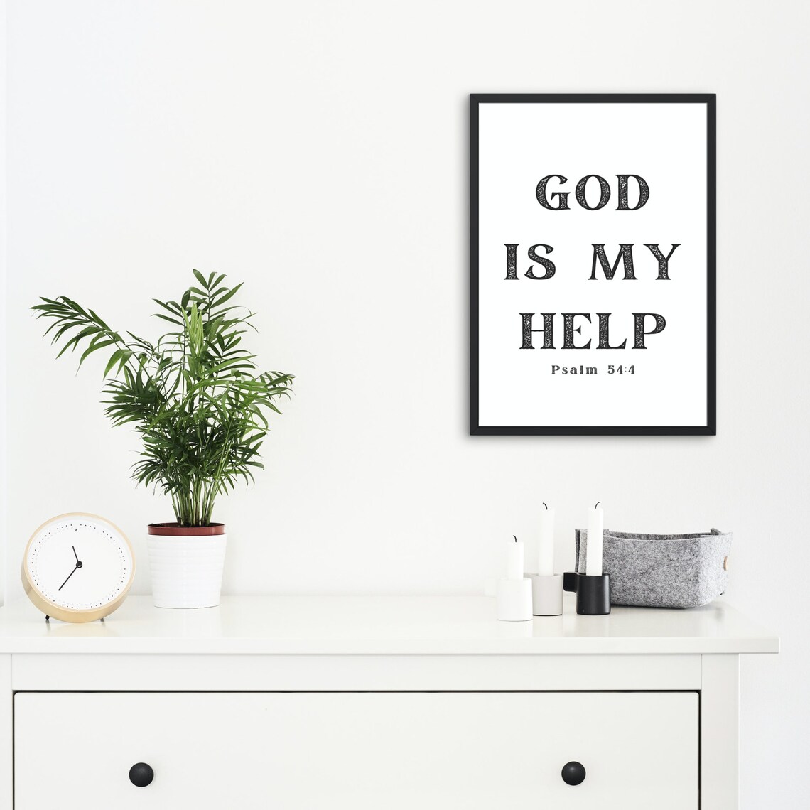 God Is My Help Print Bible Verse Print Typography Print Psalm 544 Print Home Decor Wall Art Psalm Print - Image 2