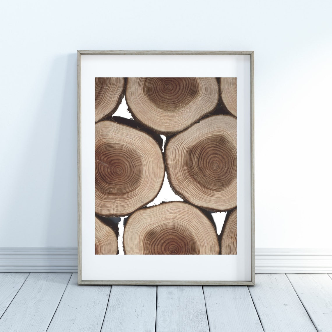Tree Ring Print, Log Slice Home Decor