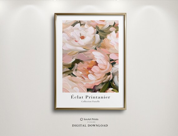 Highquality Abstract Peonies Art In Pastel Tones Spring Floral Wall French Minimal Expressionist Flowers