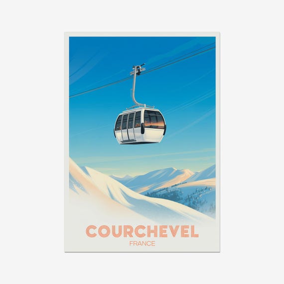 Courchevel Vintage Travel Poster French Alps