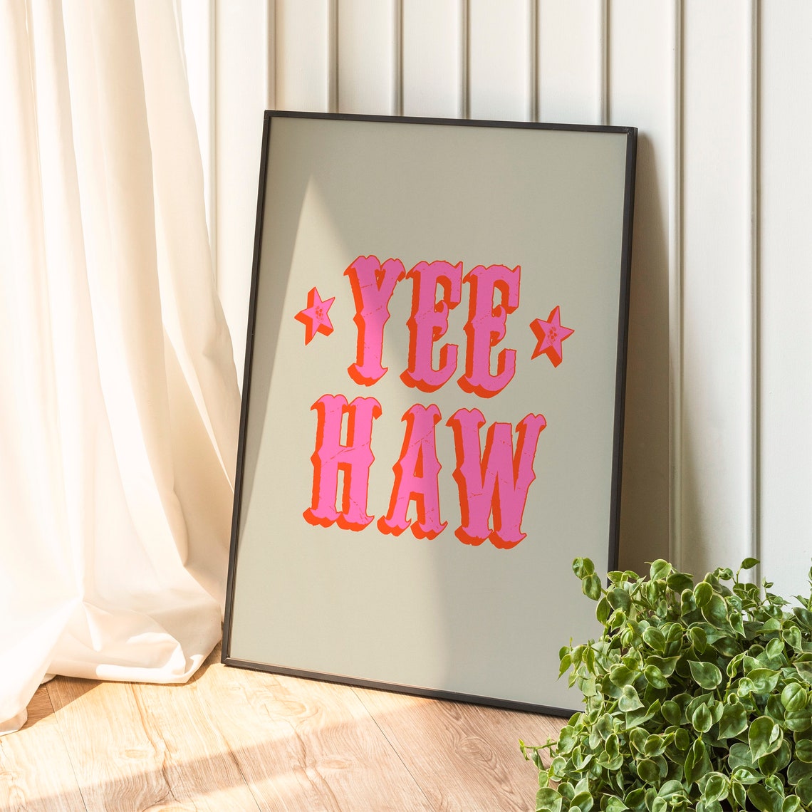 Yee Haw Rodeo Edition Pop Cute Fun Colorful Typography Poster Art Print - Image 3