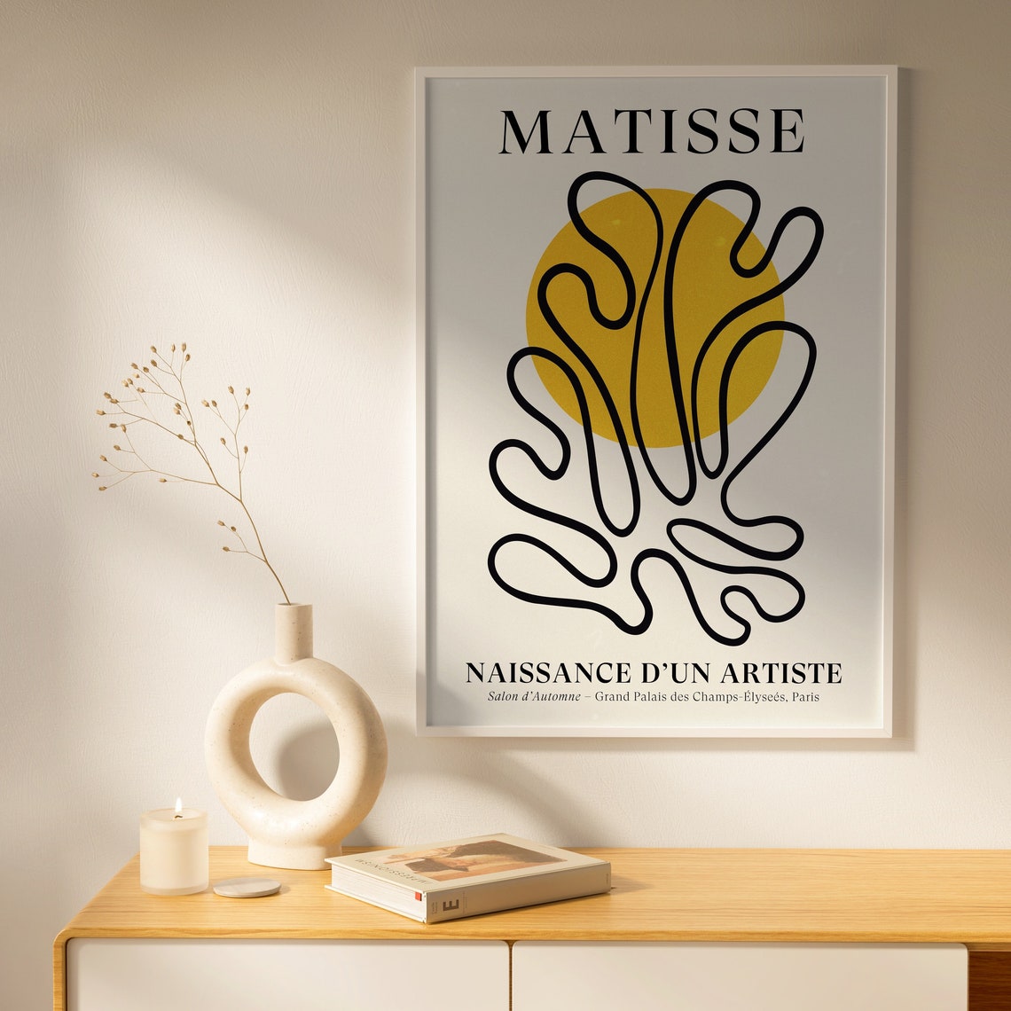Matisse Naissance D'un Artiste Yellow Sun Line Art Exhibition Poster - Image 3