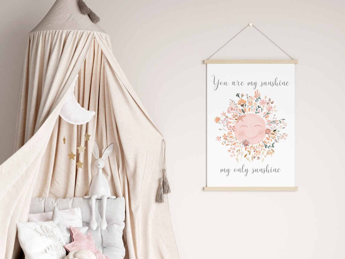 You Are My Sunshine Boho Sun Girl Nursery Art Print - Image 3