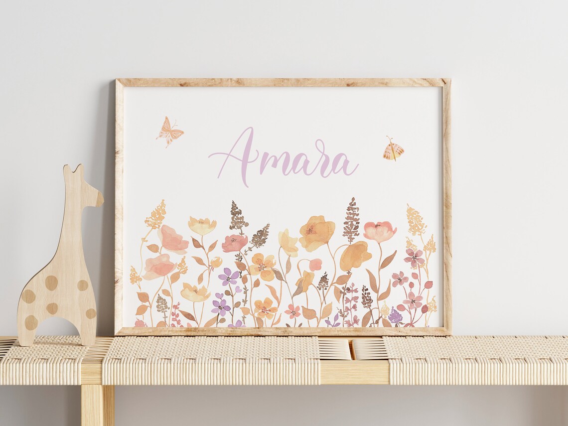 Custom Wildflower Name Print for Girl Nursery - Image 2