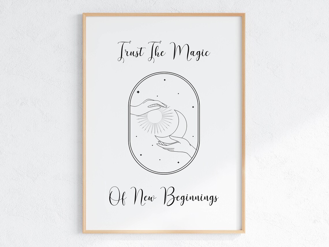 Trust The Magic Of New Beginnings Inspirational Quote Wall Art - Image 3