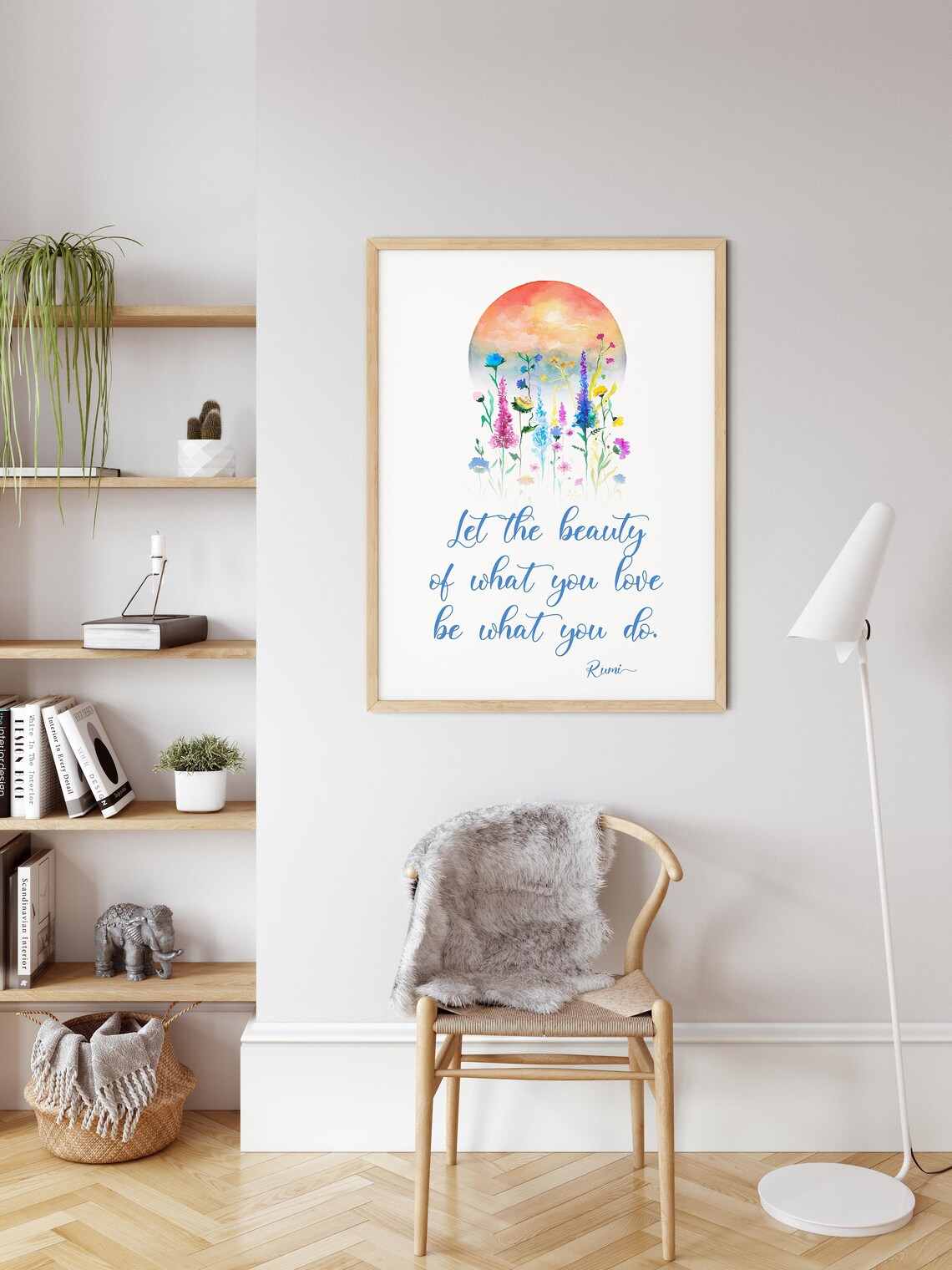 Rumi Quote Let The Beauty Of What You Love Watercolor Poster - Image 3