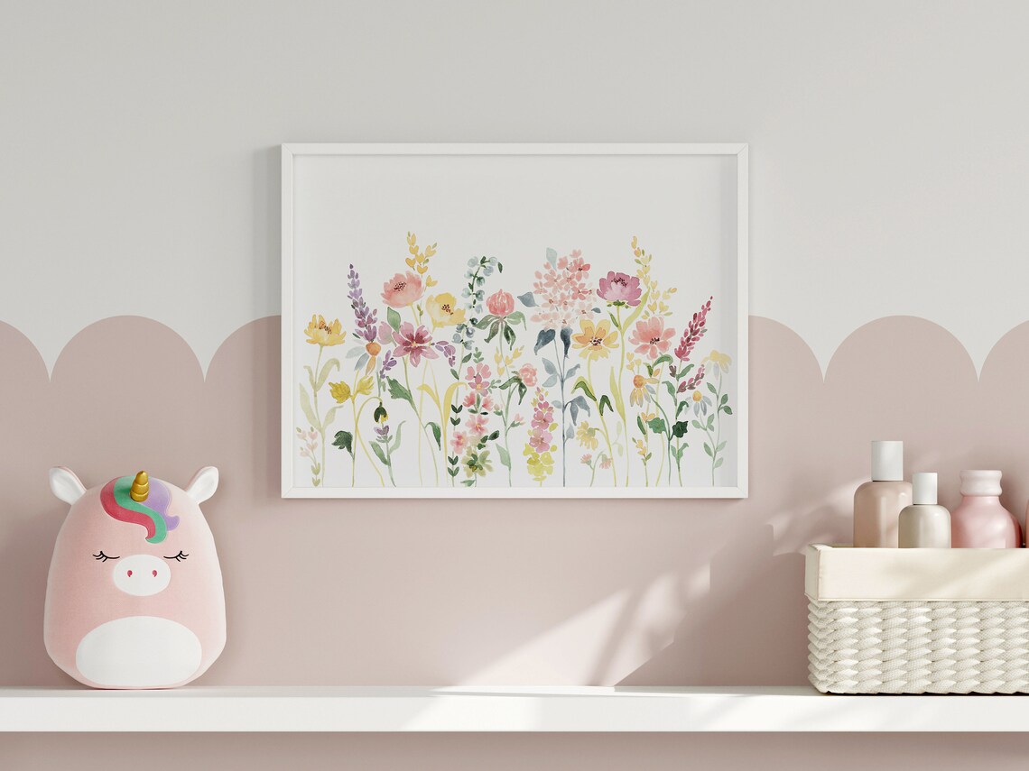 Wildflower Watercolor Floral Poster, Botanical Decor - Image 3