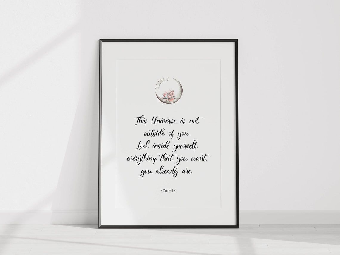 Motivational Quote Poster Of Rumi Universe Artwork Encouraging Print Self Care Wall Art Instant - Image 2