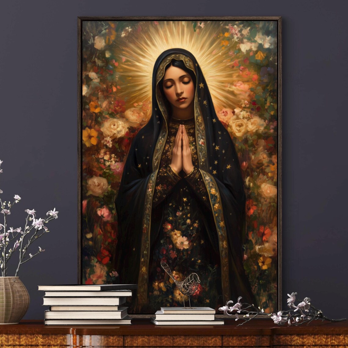Virgin Mary Guadalupe Art Print, Catholic Faith