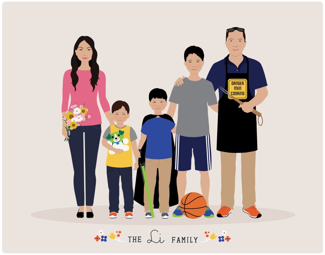 Family Portrait Add On Person - Personalised - Image 5