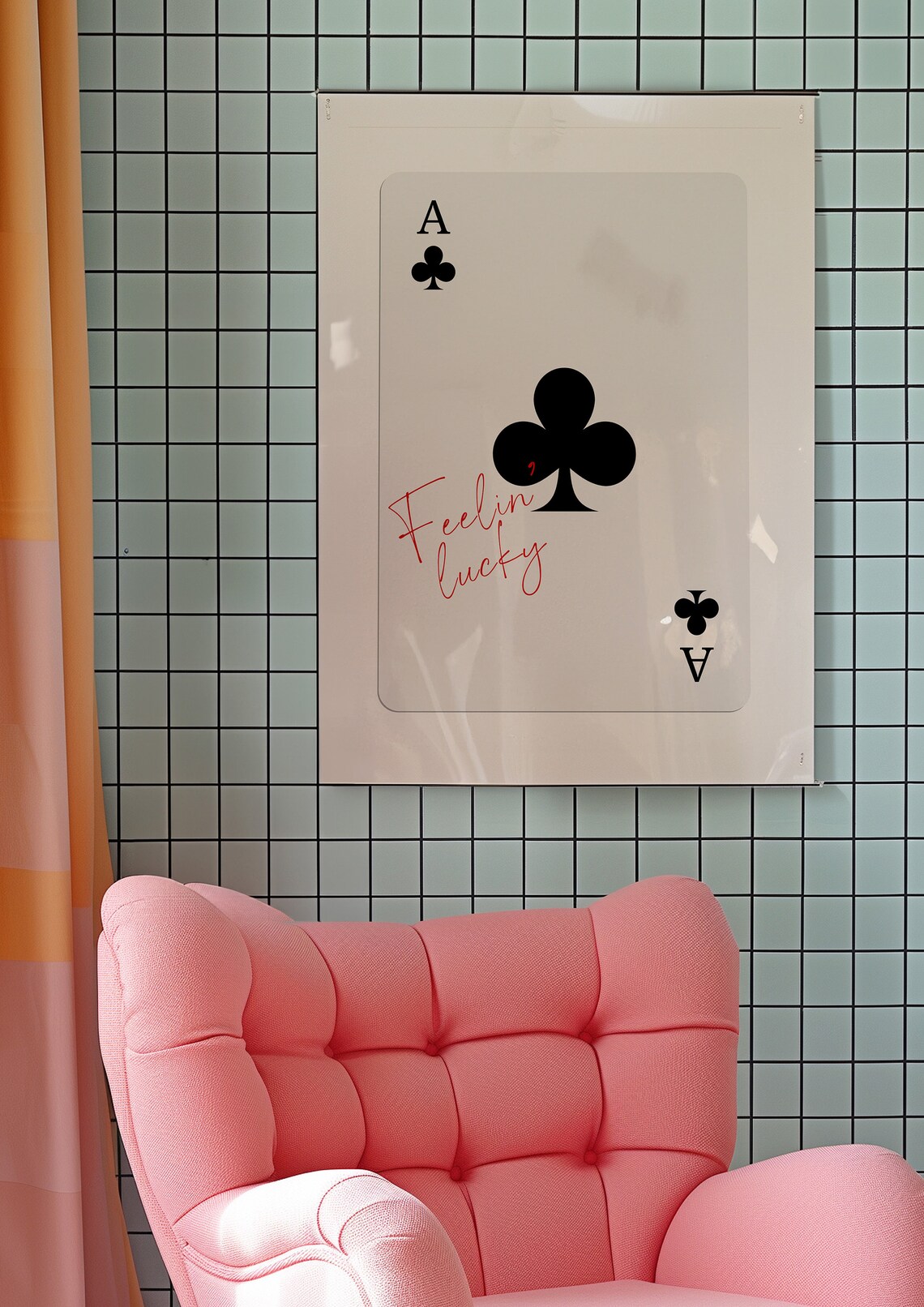 Ace Of Clubs Retro Playing Card Art Print - Image 2