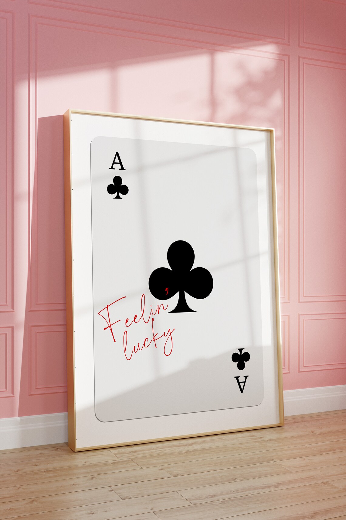 Ace Of Clubs Retro Playing Card Art Print
