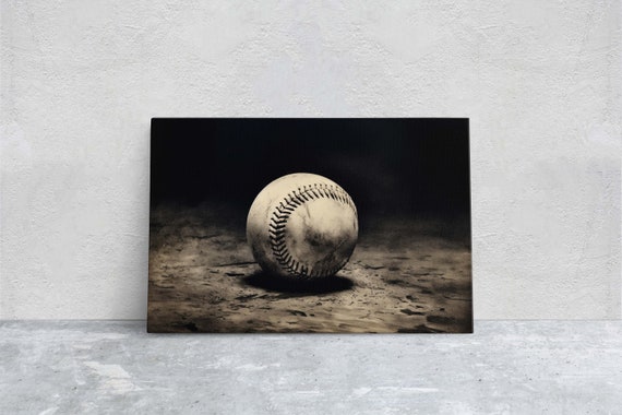 Baseball Painting Sport Art Vintage Football Sport Gift Dad Gift Brother Gift Man Cave Baseball Memorabilia