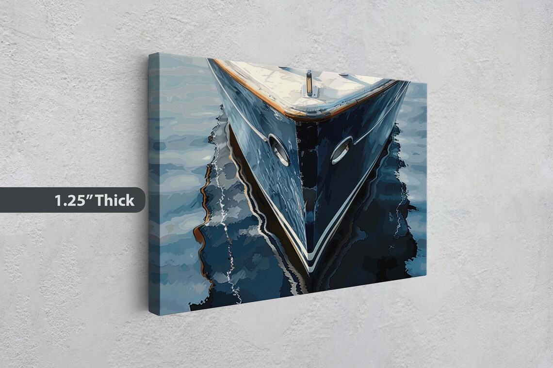 Navy Ship Art Print, Coastal Nautical Ocean Decor - Image 3