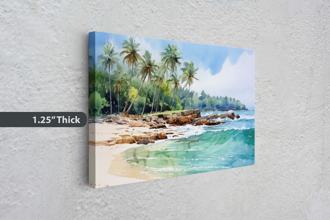 Ocean Beach Watercolor Art Print, Hawaii - Image 3