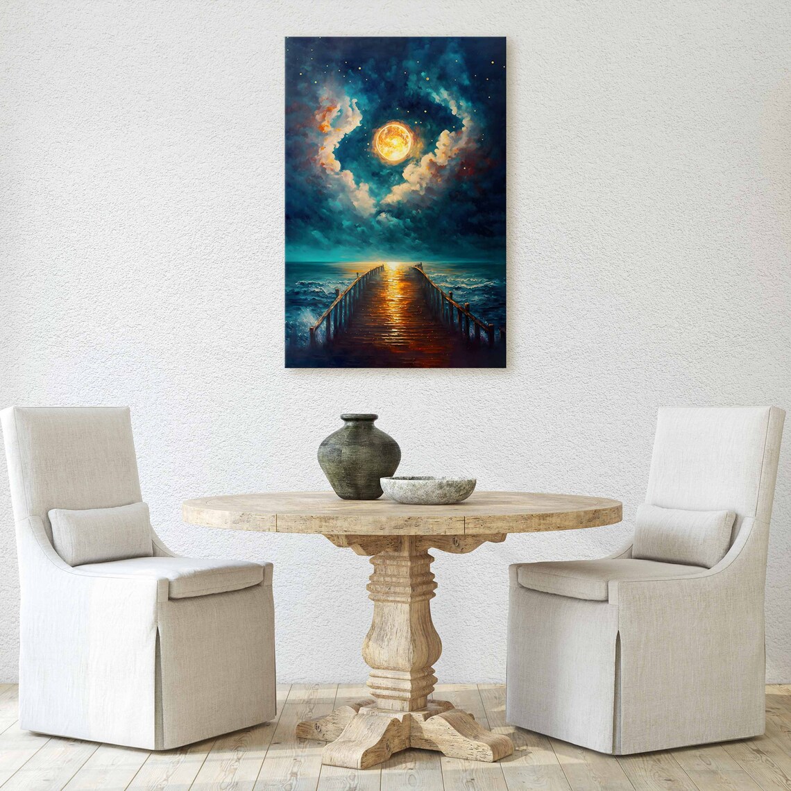 Moonlit Pier Wall Art Print - Image 2