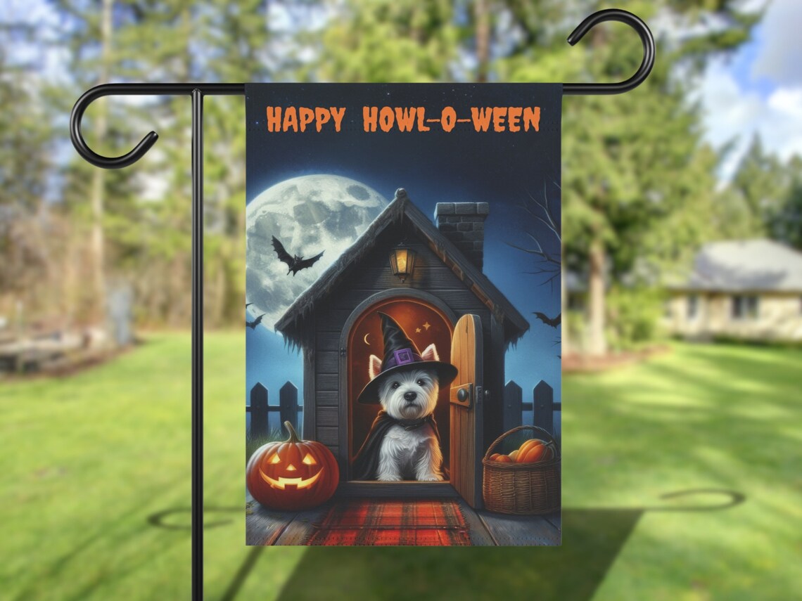 Fall Halloween Westie, Haunted House Poster