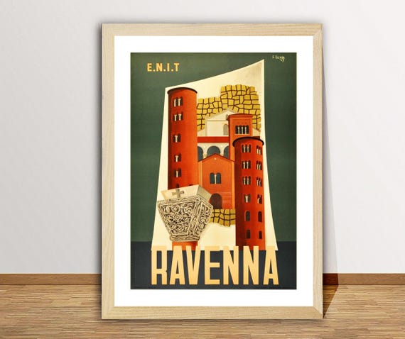 Ravenna Italia Vintage Travel Poster Travel Art Print Gift Idea Wall Decor