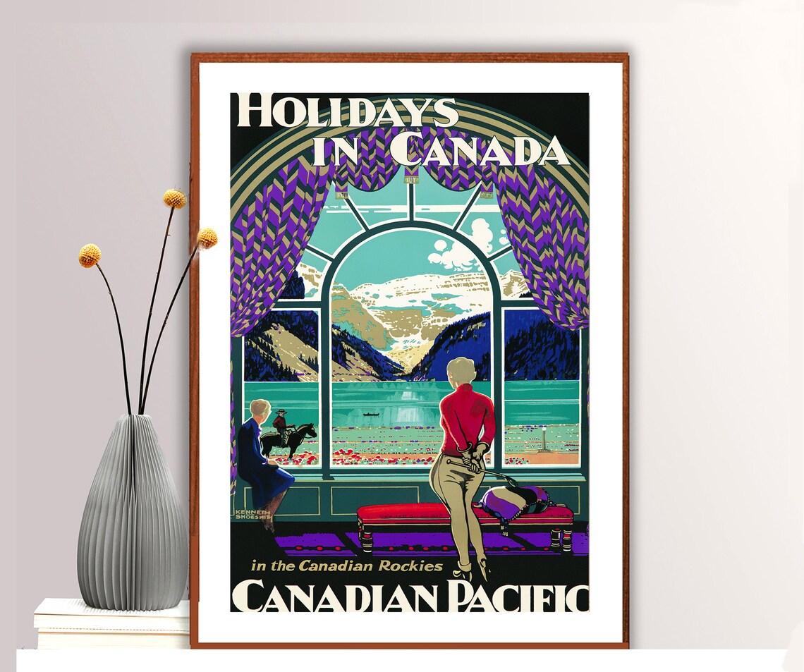 Holidays In Canada Vintage Travel Poster