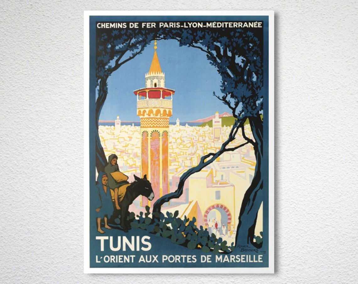 Tunis Orient aux Portes de Marseille Vintage French Travel Poster - Image 2