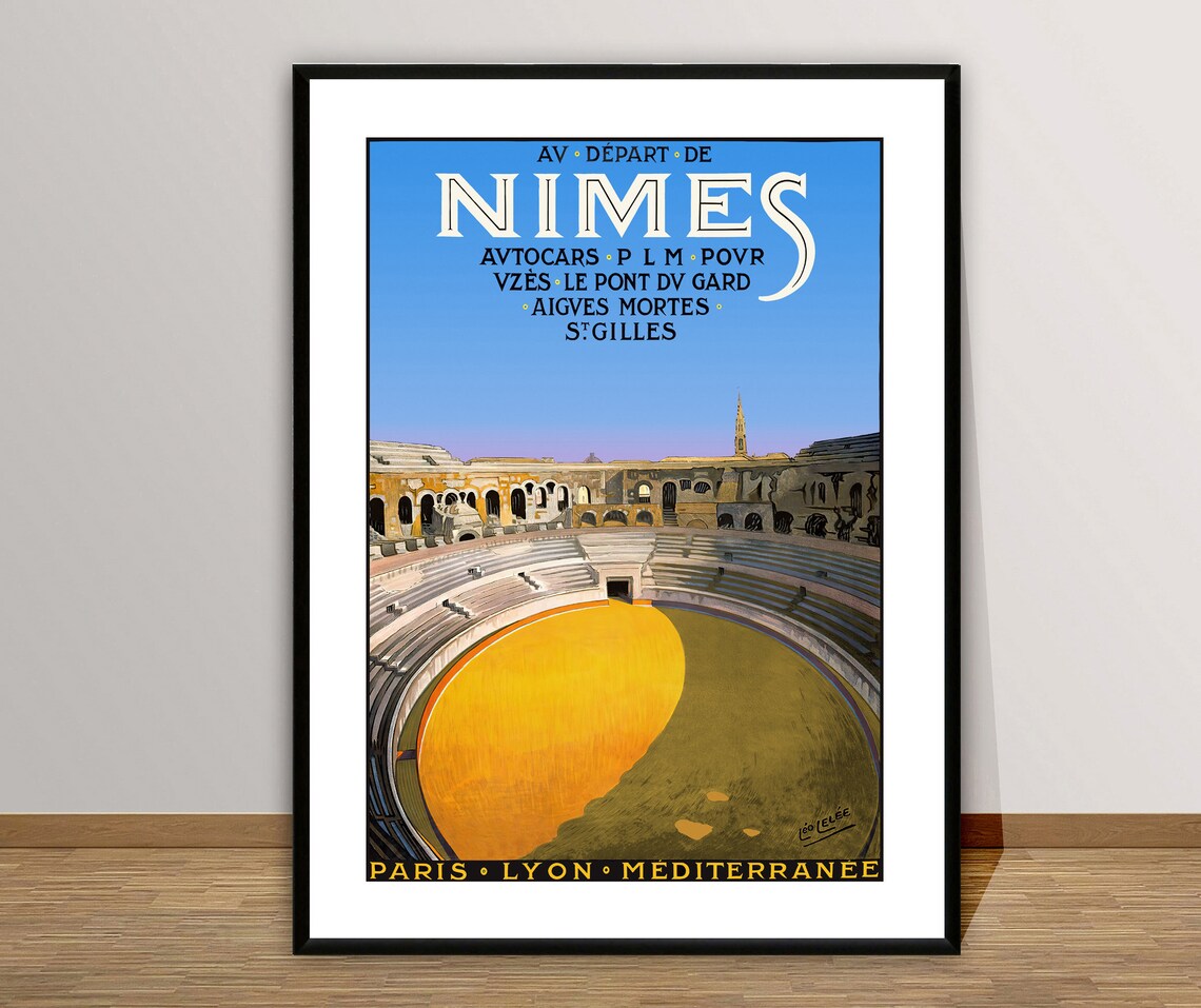 Nimes Vintage Travel Poster, France Travel Poster - Image 2
