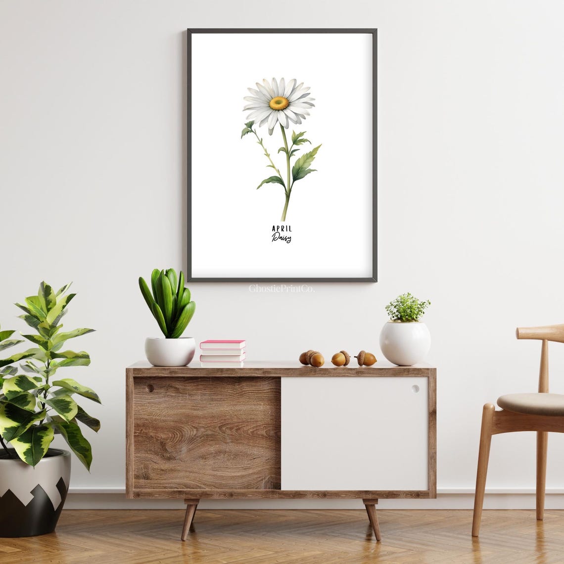 April Daisy Birth Flower Botanical Wall Art Print - Image 3