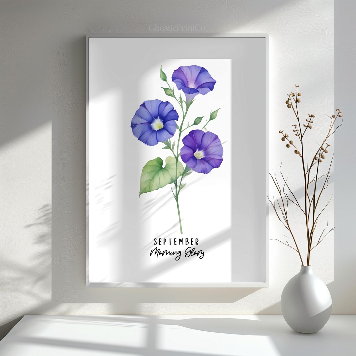 September Morning Glory Watercolor Art Print - Image 3