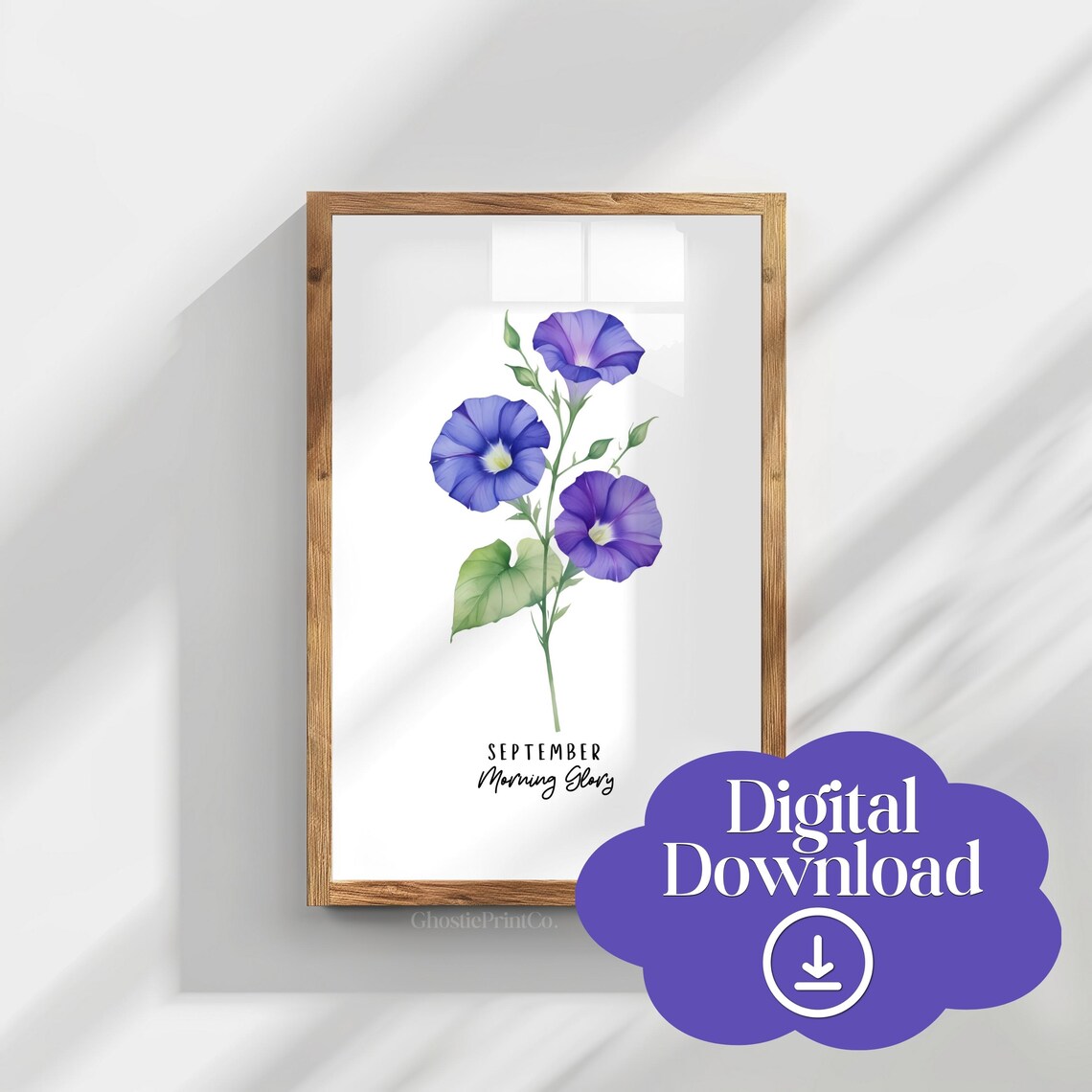 September Morning Glory Watercolor Art Print