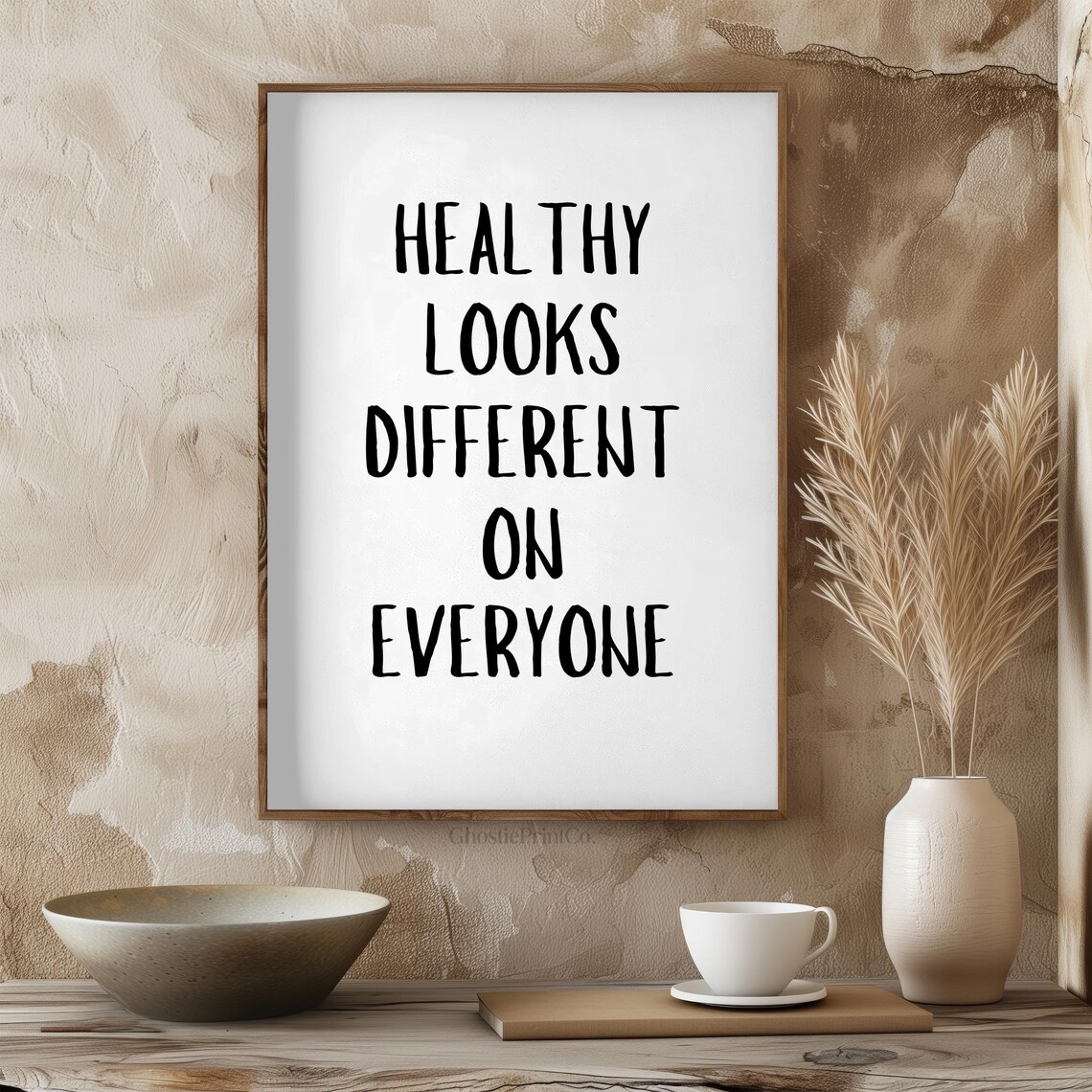 Healthy Looks Different on Everyone Inspirational Quote Wall Art - Image 2