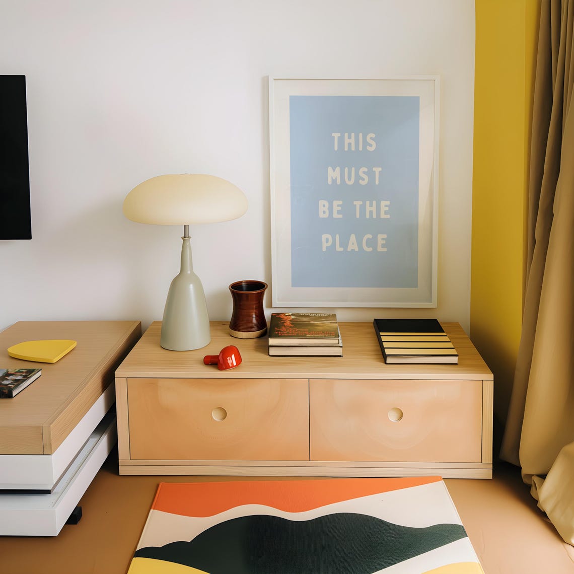 This Must Be the Place Dusty Blue Minimalist Typography Poster - Image 2