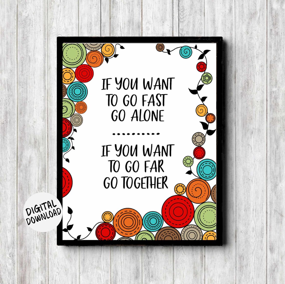 African Proverb Quote Poster, Bright Colorful Decor