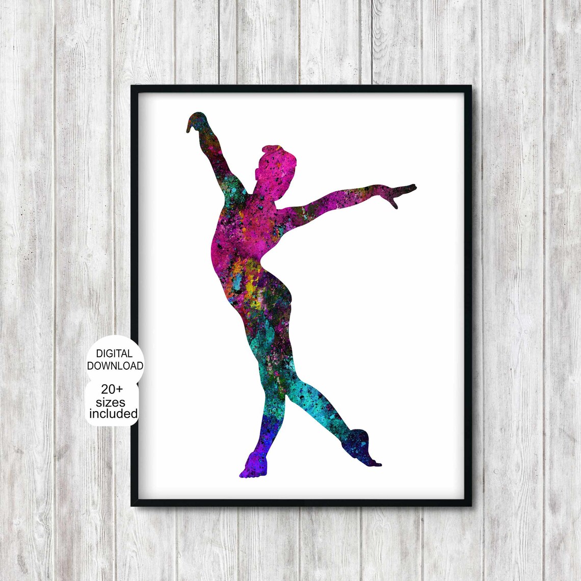 Gymnastics Poster, Watercolor Floor Routine Art Print