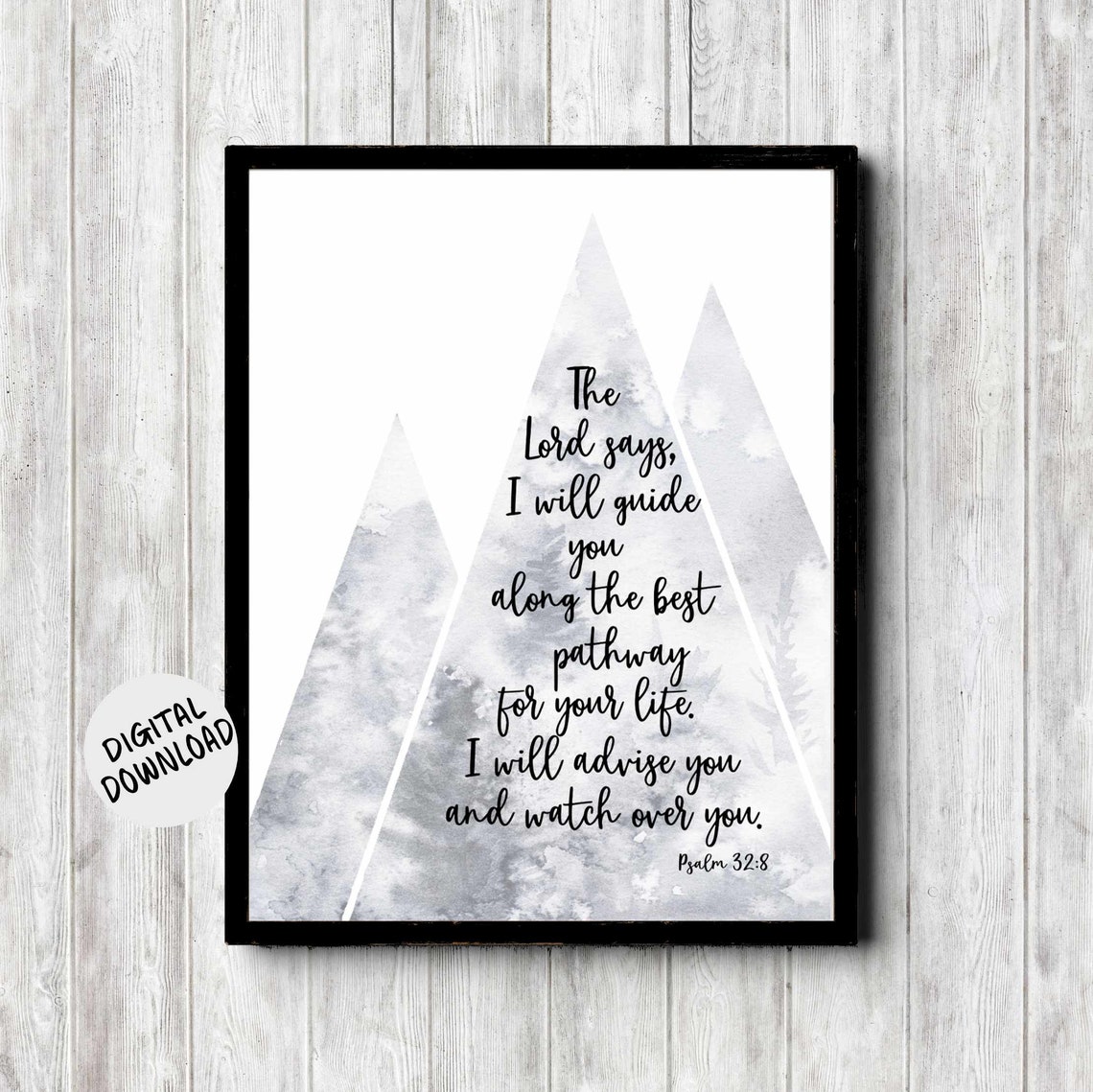 Psalm 32 8 Scripture Wall Art Gender Neutral Bible Verse Decor Christian Art