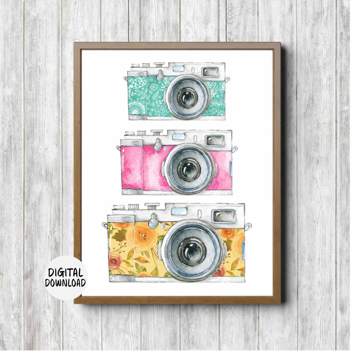 Instant Photographer Watercolor Camera Art Print