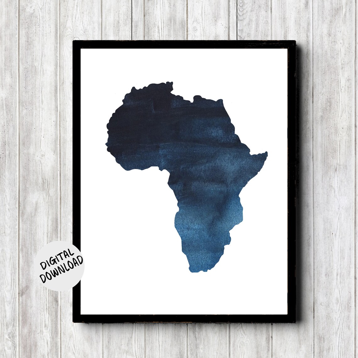 African Continent Silhouette World Travel Art Print