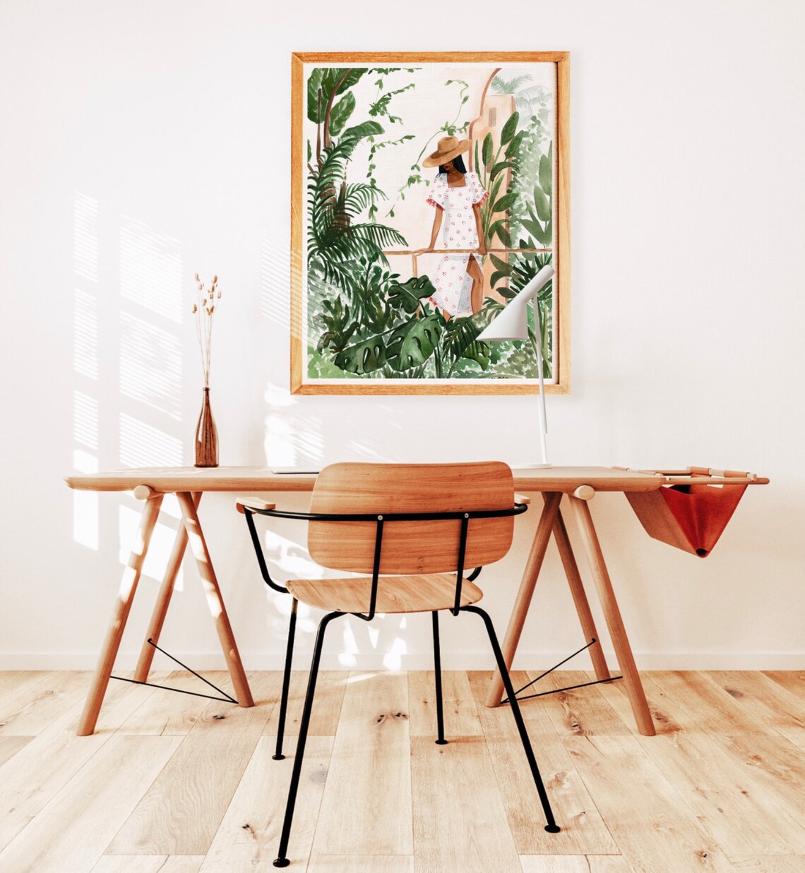 Woman And Plants Botanical Art Print, Tropical Decor - Image 3