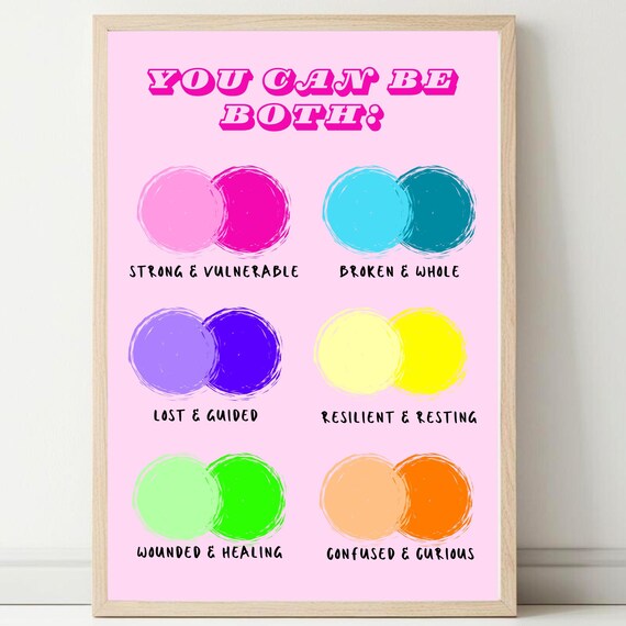 You Can Be Both Venn Diagram Poster for Therapy Office Wall Decor