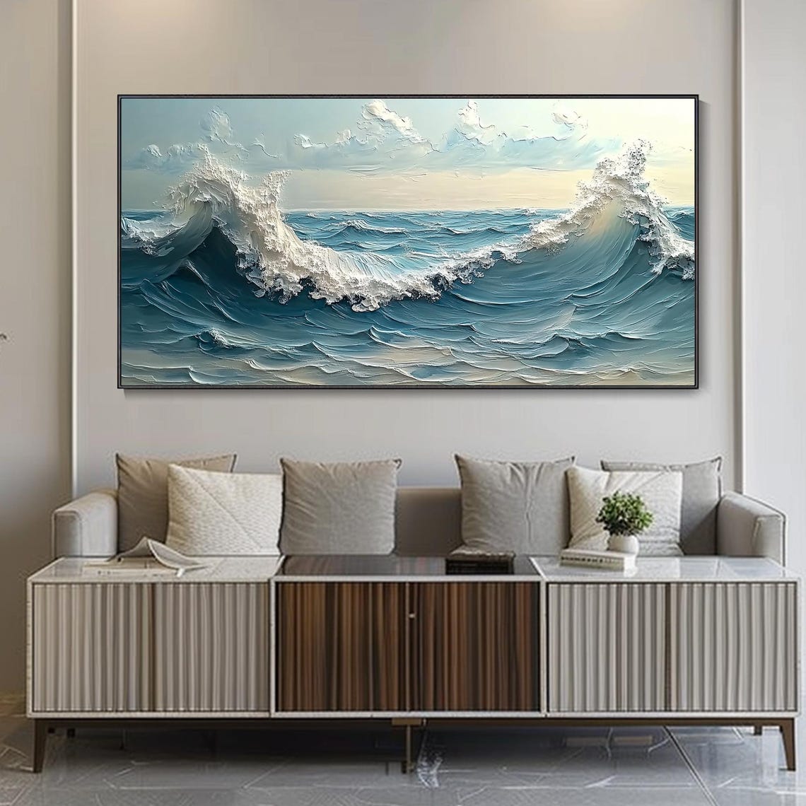 Crashing Ocean Waves With White Sea Foam Textured Seascape Poster - Image 5