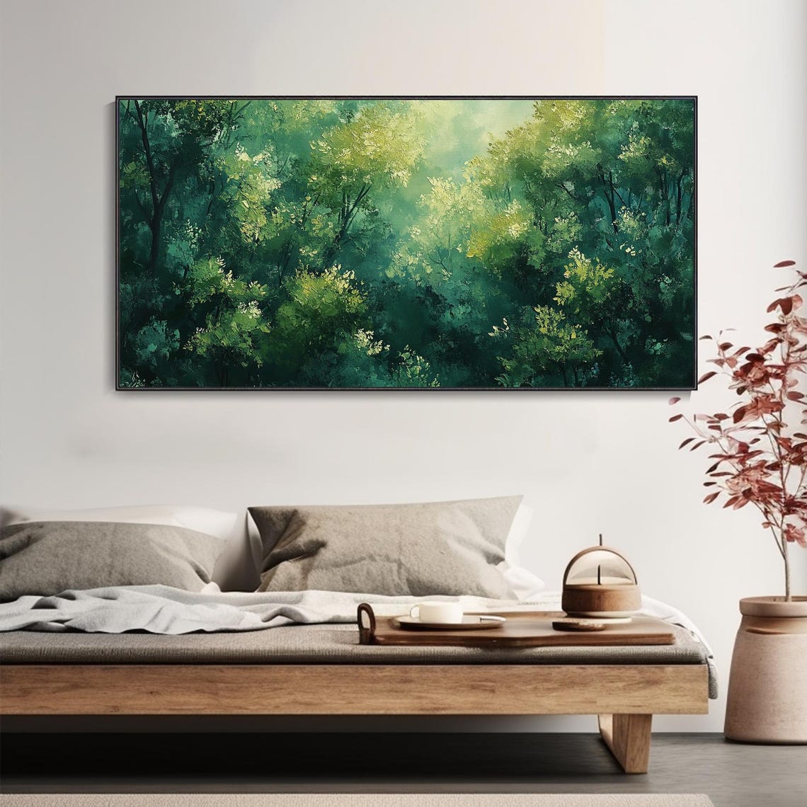Lush Green Forest Canopy Sunlit Trees Peaceful Nature Landscape Poster - Image 5