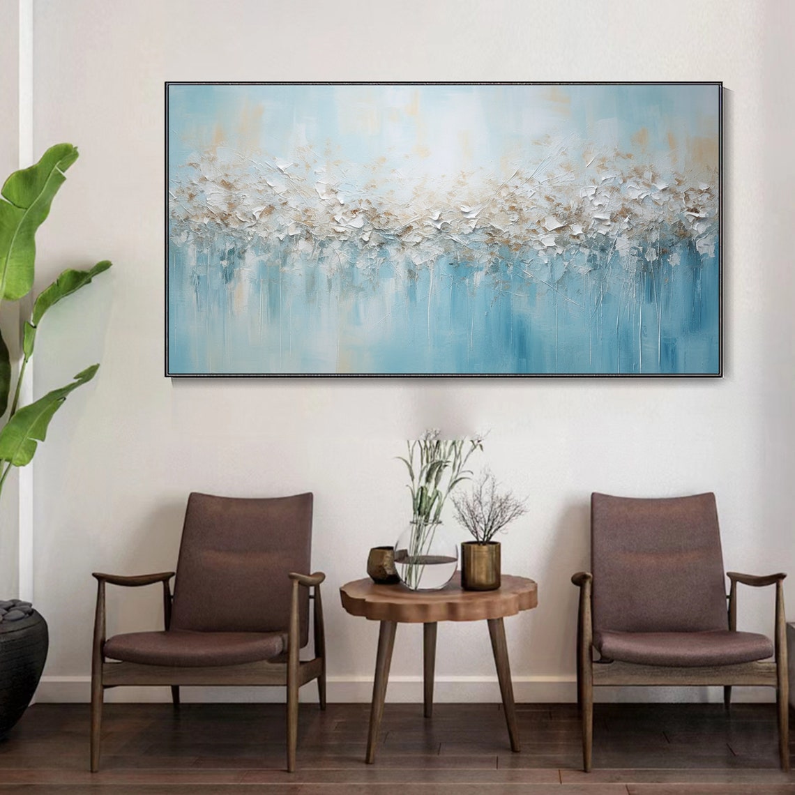 Soft Blue Ocean Wave White Foam Serene Abstract Seascape Wall Art - Image 4