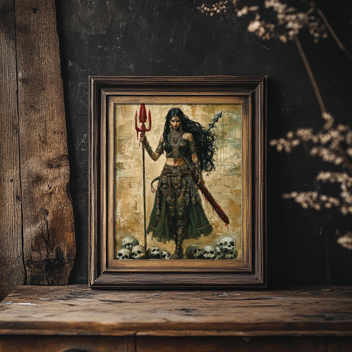 Durga Fantasy Art Print, Gothic Dark Art - Image 5