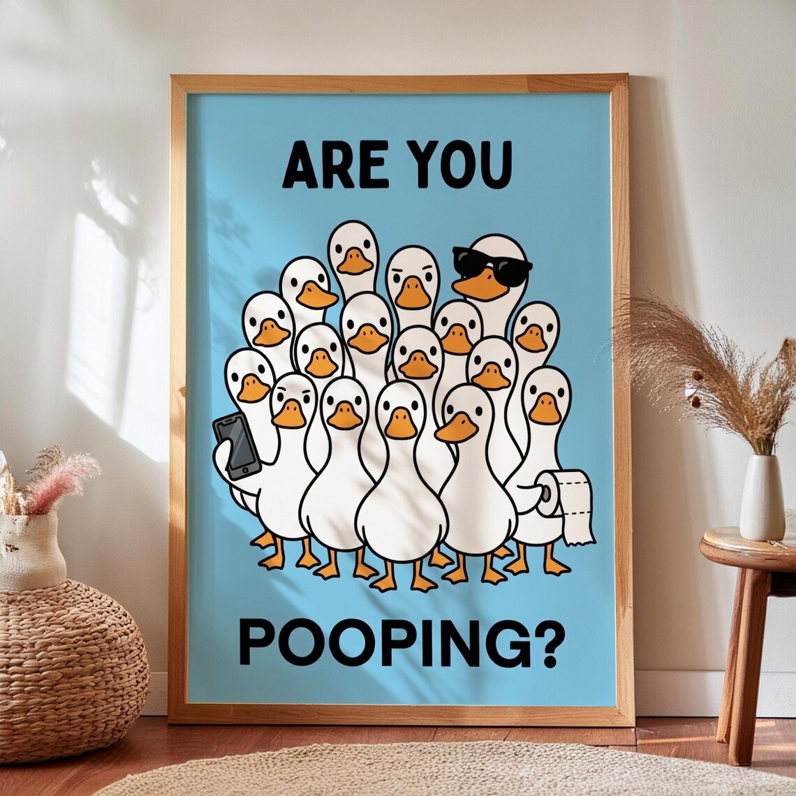 Funny Goose, Are You Pooping? Bathroom Decor