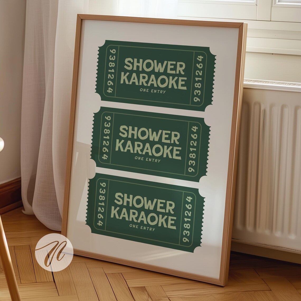Shower Karaoke Ticket Trendy Funny Poster