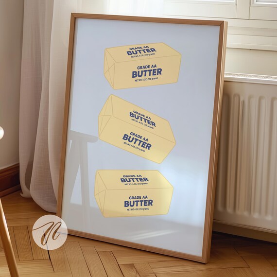 Grade AA Butter Sticks Pale Blue Pop Art Kitchen Decor Poster