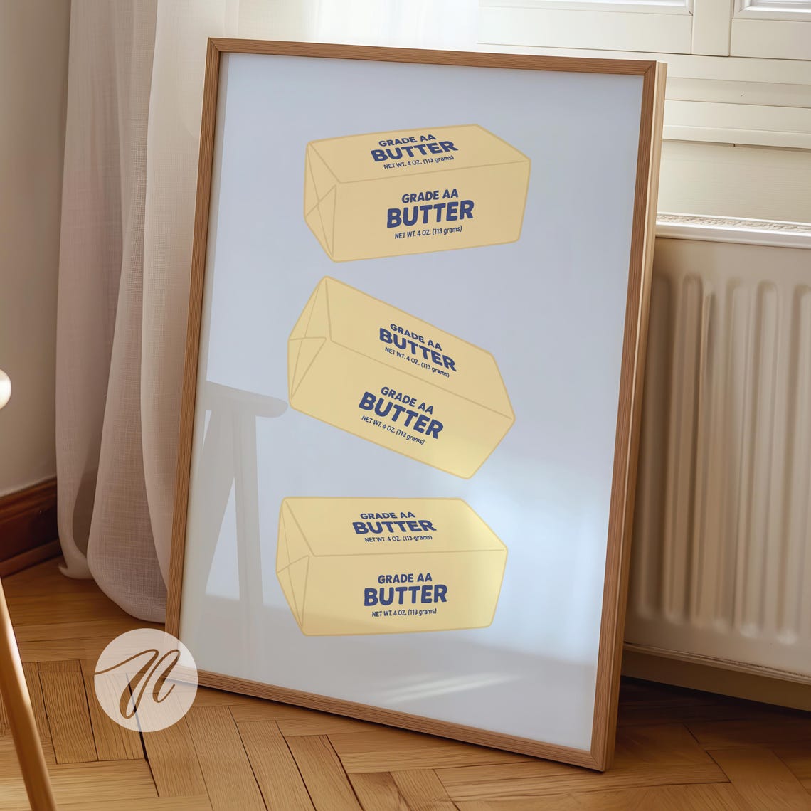 Retro Butter Sticks Kitchen Print Funny Food Pop Art
